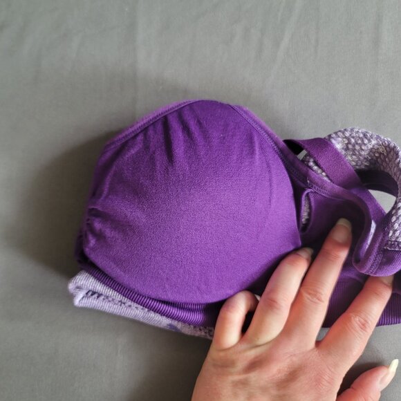 Puma Sports Bra Womens S Purple Racerback Light Support Athletic Activewear Yoga - Picture 6 of 7